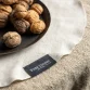 Puurlinnen placemat Eve rond naturel detail