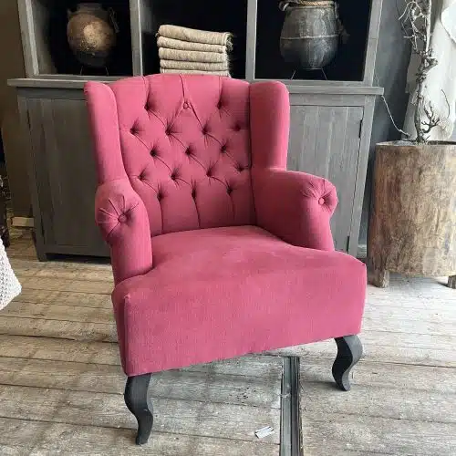 Fauteuil Jasmijn zonder oren met capitons